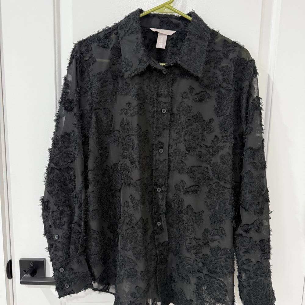 Black Textured Blouse